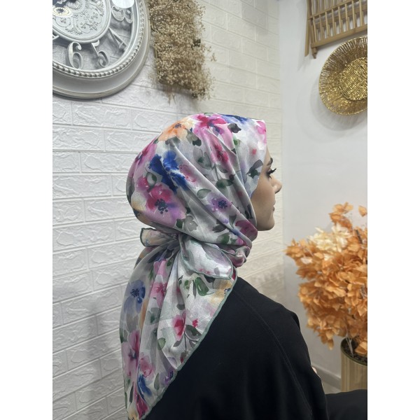 soft eşarp çiçek desen